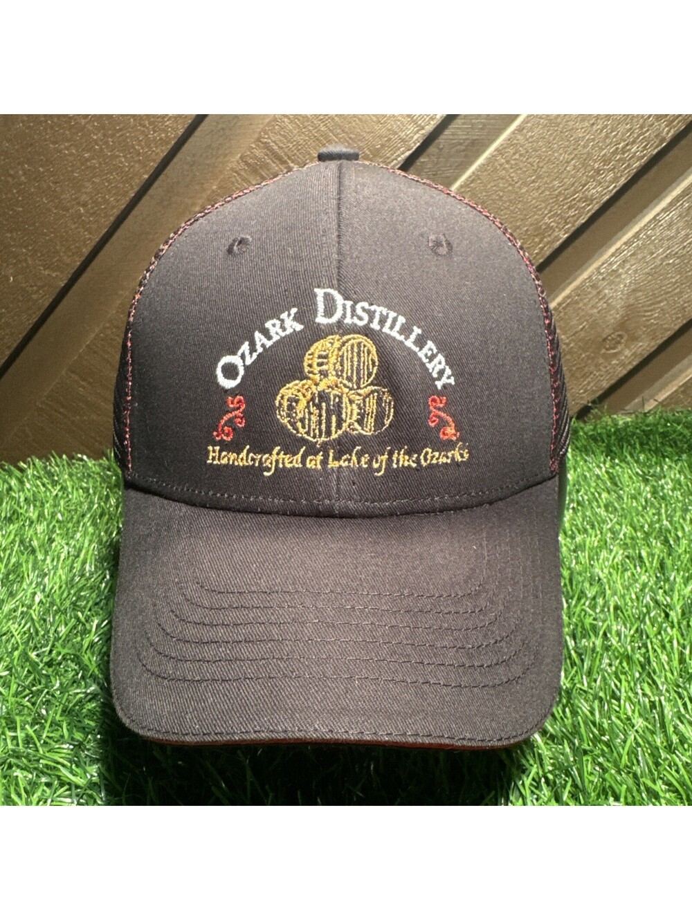 Ozark Distillery Osage Beach MO Trucker Snapback Hat Port Authority Mesh Cap